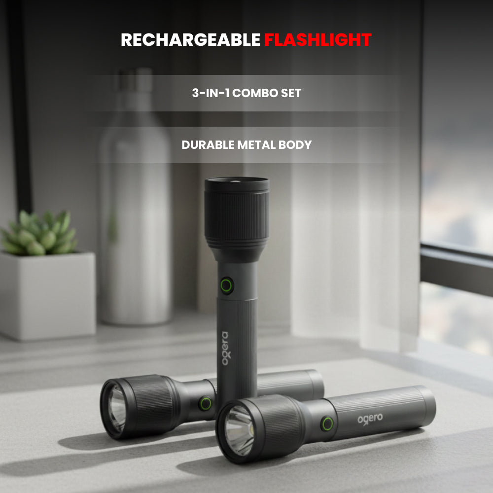 OGERA RECHARGEABLE LED FLASHLIGHT COMBO-2Sc x3-OG1100SLC23