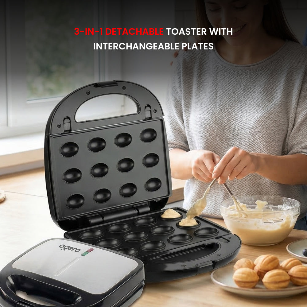 OGERA 3 IN 1 DITACHABLE TOASTER(GRILL, WAFFLE & NUT)