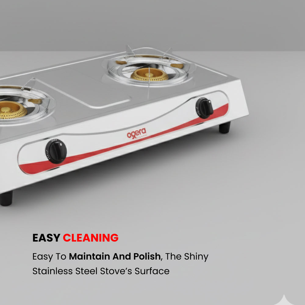 2 BURNER STAILNESS STEEL GAS STOVE