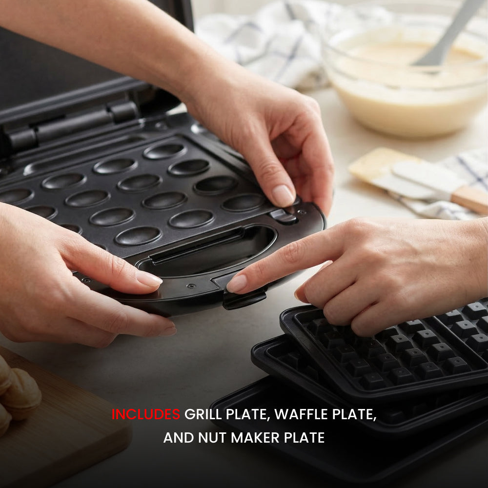 OGERA 3 IN 1 DITACHABLE TOASTER(GRILL, WAFFLE & NUT)