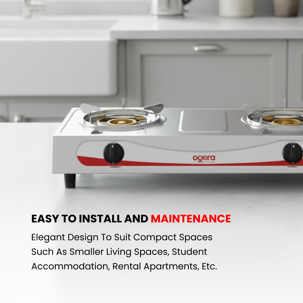 2 BURNER STAILNESS STEEL GAS STOVE