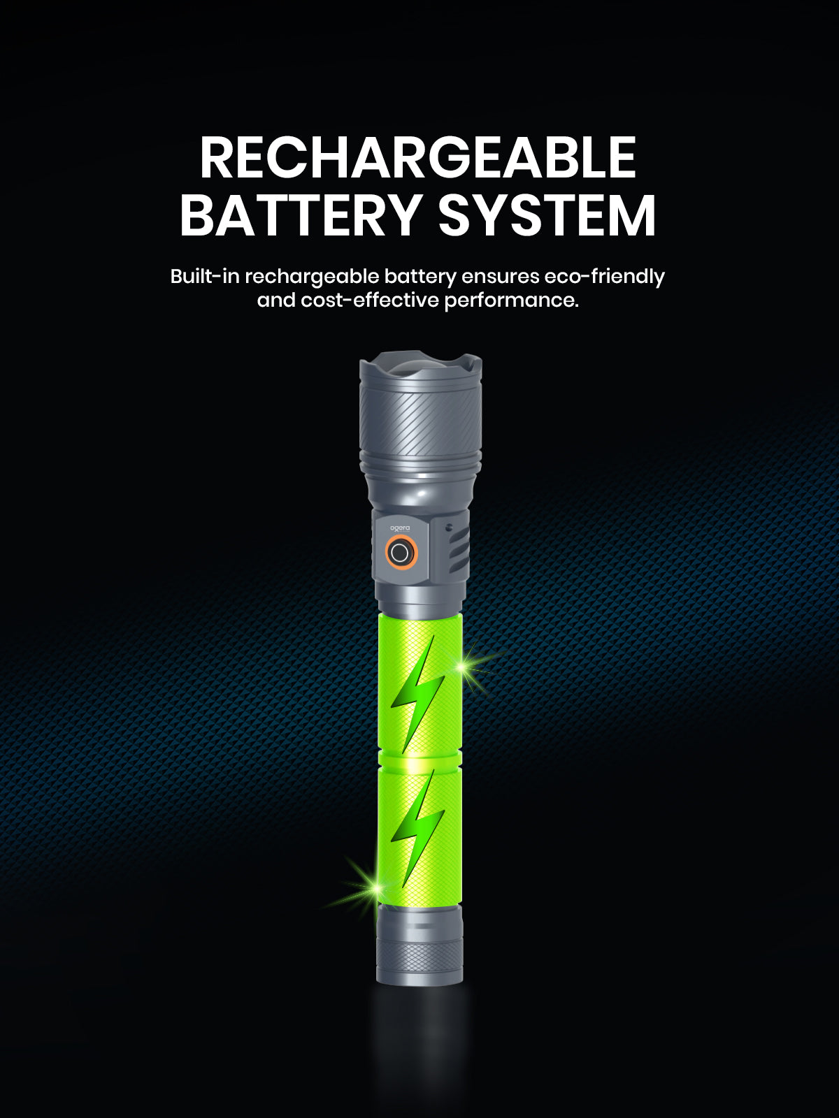 OGERA OG1007SL RECHARGEABLE LED FLASHLIGHT, 2SC Heavy-Duty Torch with Bright LED Beam, Long Battery Life, Durable & Portable Handheld Light for Home, Outdoor & Emergency Use
