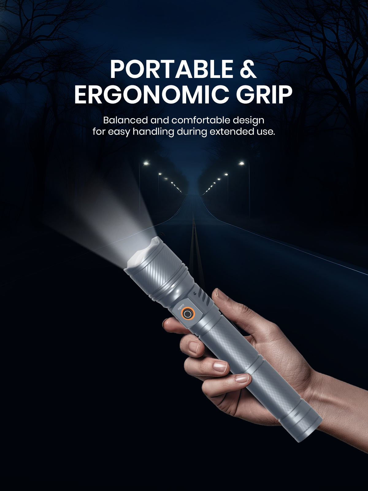 Ogera OG1008SL Rechargeable LED Flashlight, 3SC Ultra-Bright Heavy-Duty Torch, Long Battery Life, Rugged & Portable Handheld Light for Home, Outdoor & Emergency Use