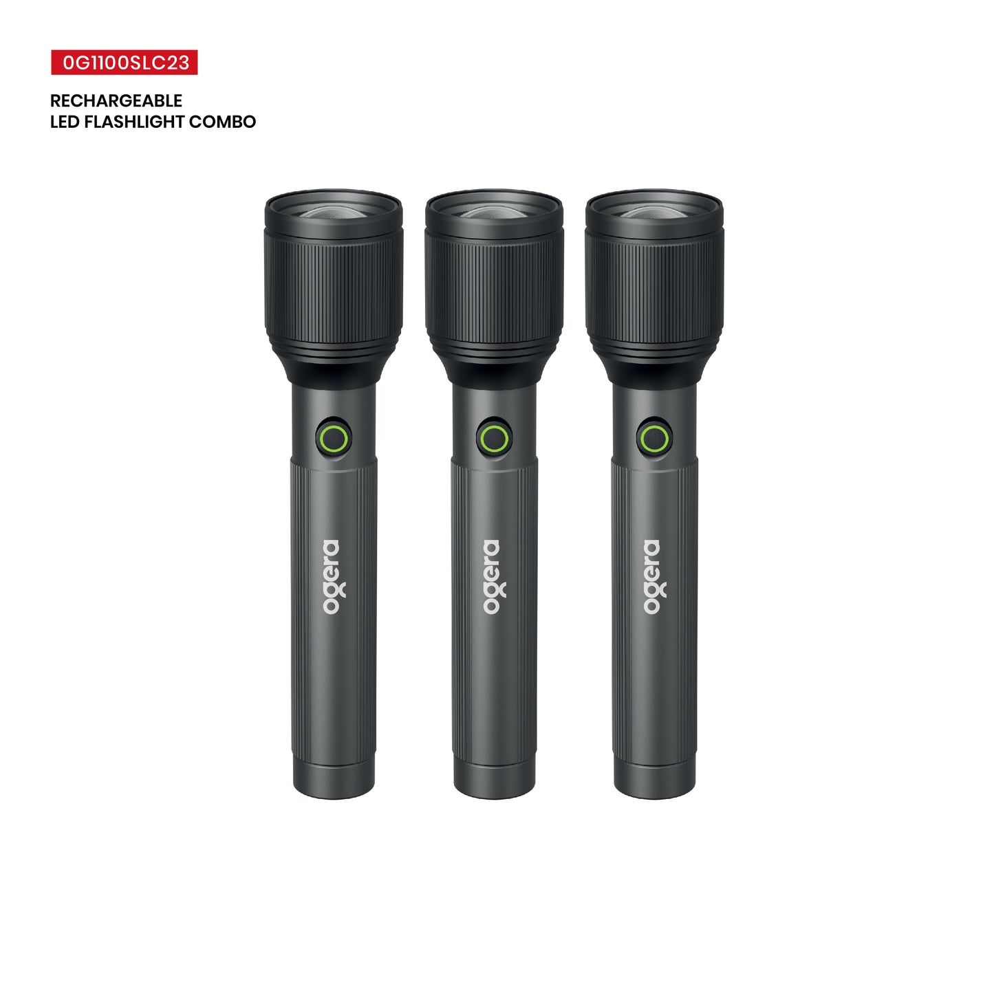 OGERA RECHARGEABLE LED FLASHLIGHT COMBO-2Sc x3-OG1100SLC23