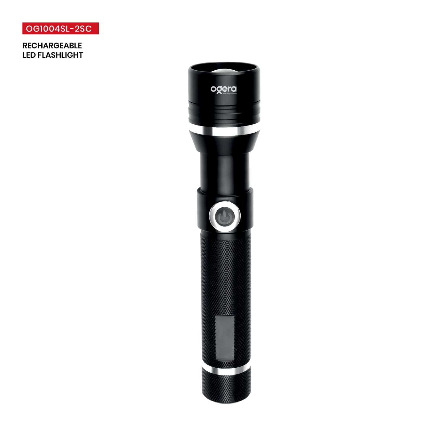 Ogera OG1004SL Rechargeable LED Flashlight, 2SC Heavy-Duty Torch with Bright LED Beam, Long Battery Life, Durable & Portable Handheld Light for Home, Outdoor & Emergency Use