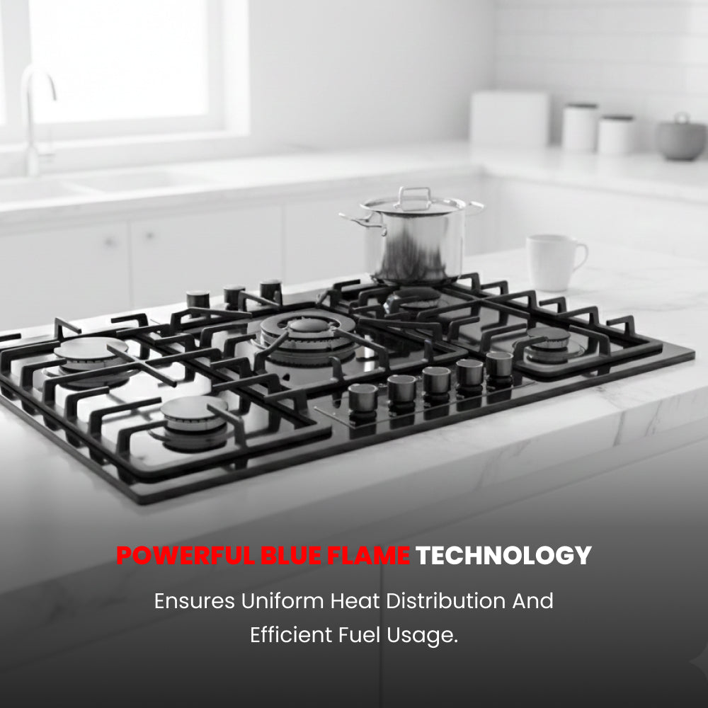 OGERA 5 BURNER GAS STOVE HOB STEEL