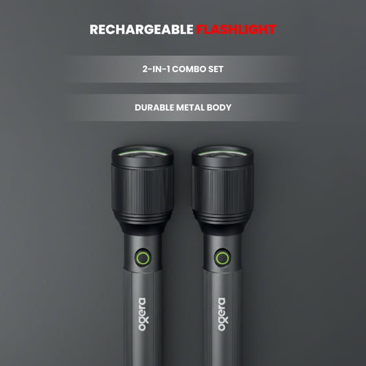OGERA RECHARGEABLE LED FLASHLIGHT COMBO-2Scx2-OG1100SLC22