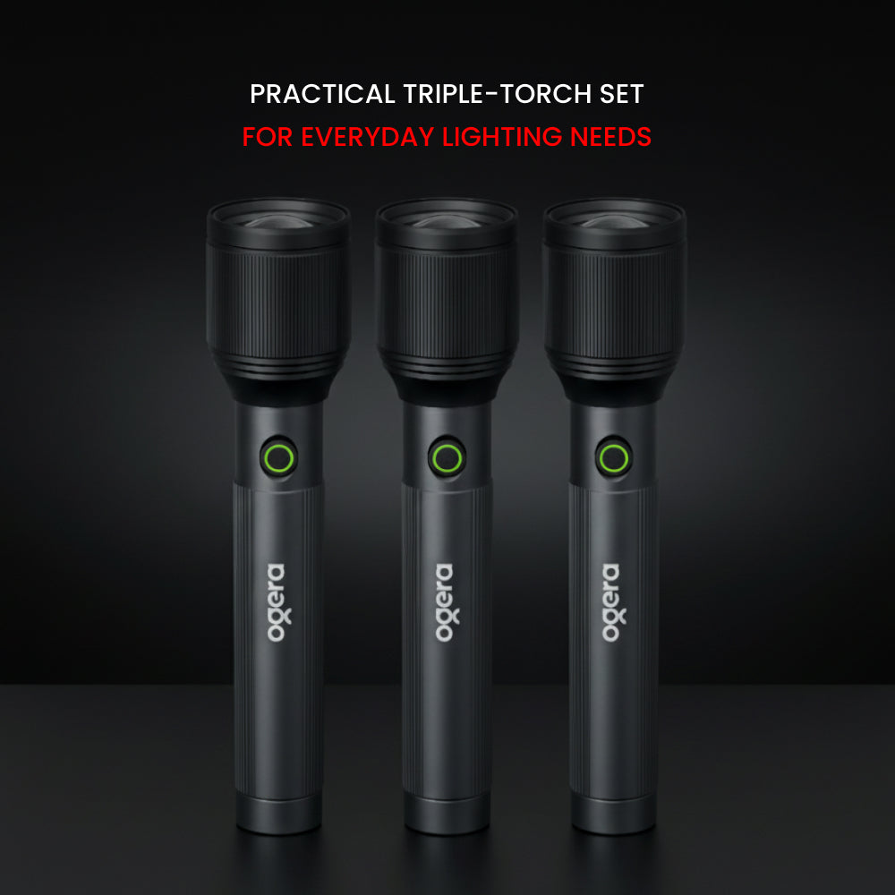 OGERA RECHARGEABLE LED FLASHLIGHT COMBO-3Sc x3 - OG1100SLC33