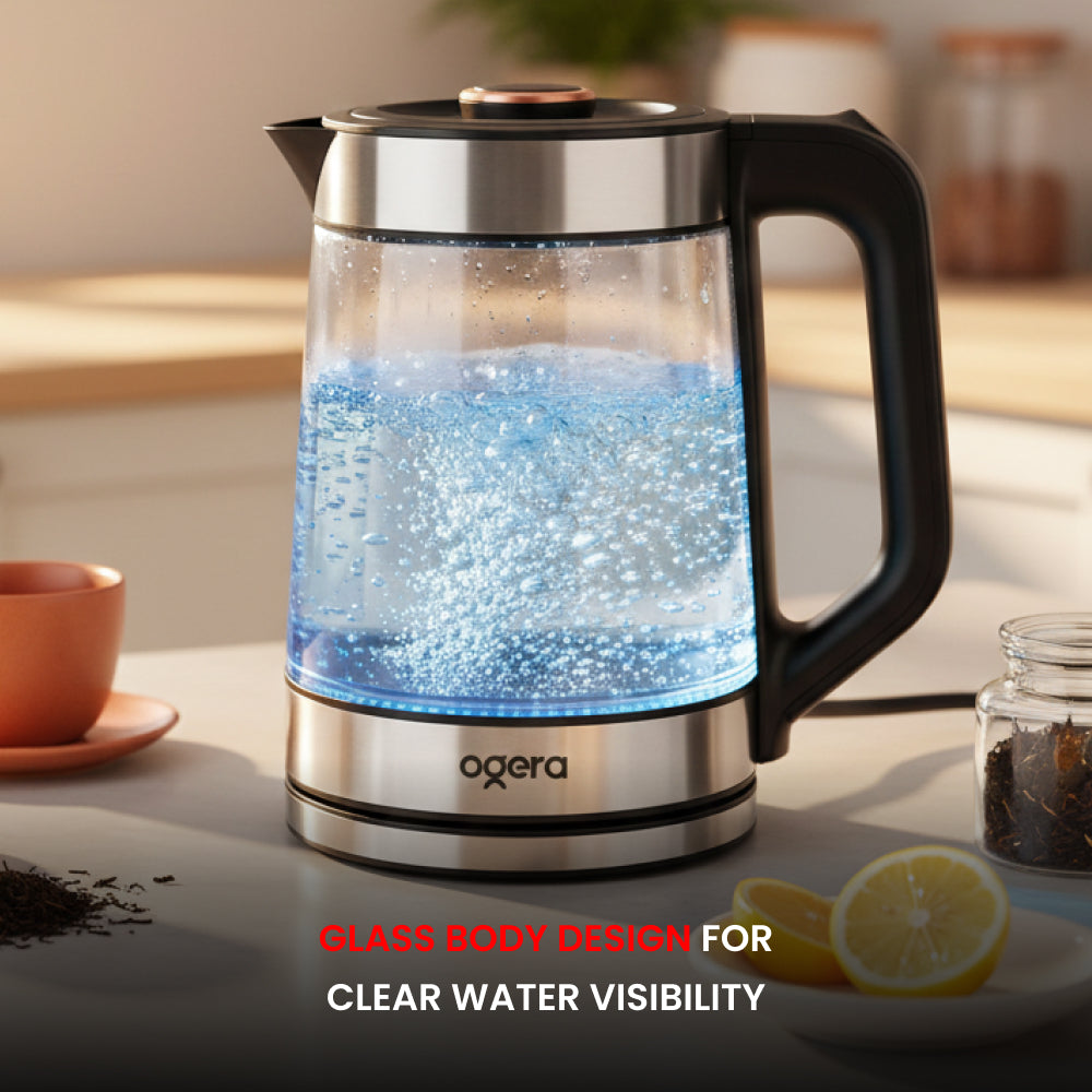 OGERA GLASS BODY ELECTRIC KETTLE - OG1518EK