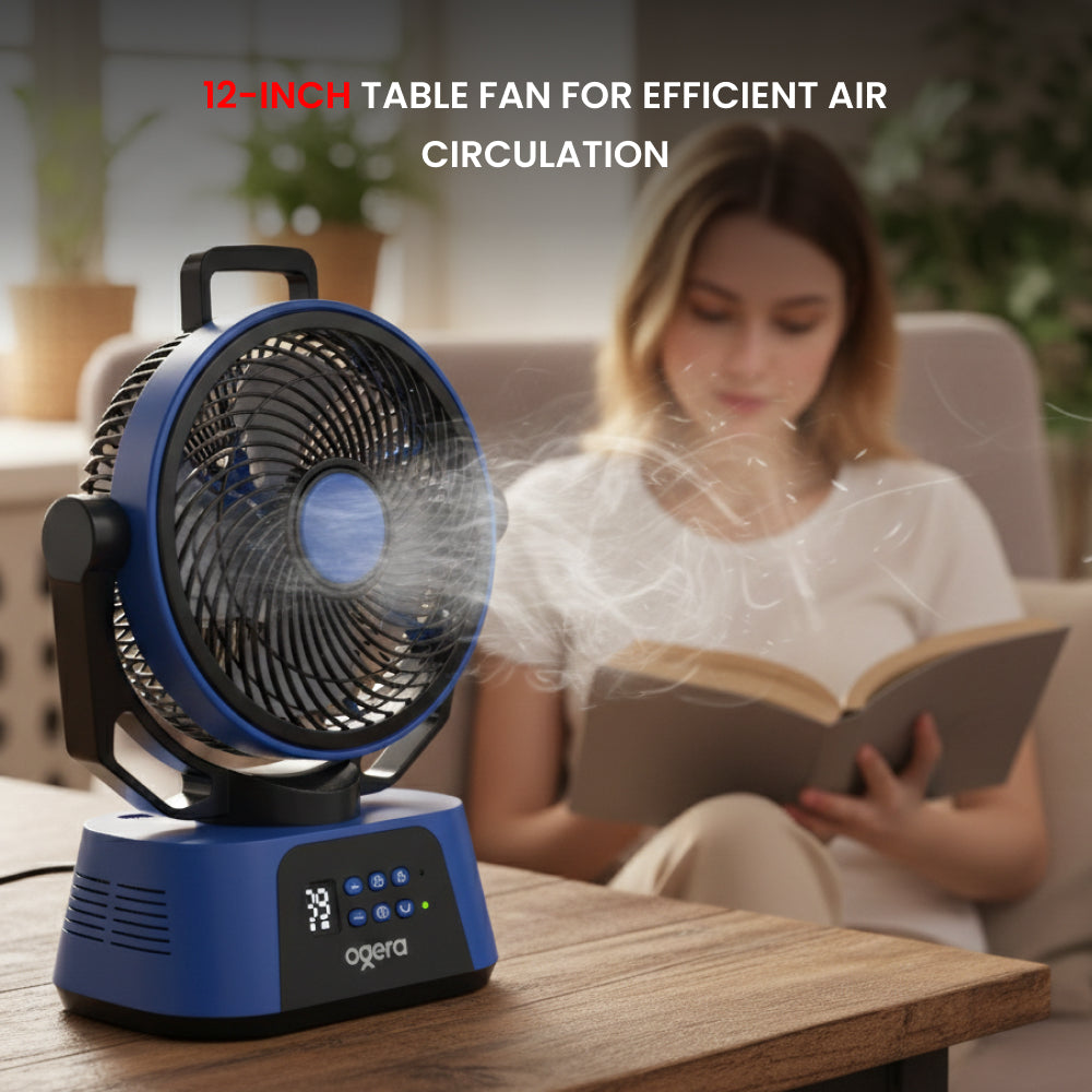 OGERA RECHARGEABLE TABLE FAN 12