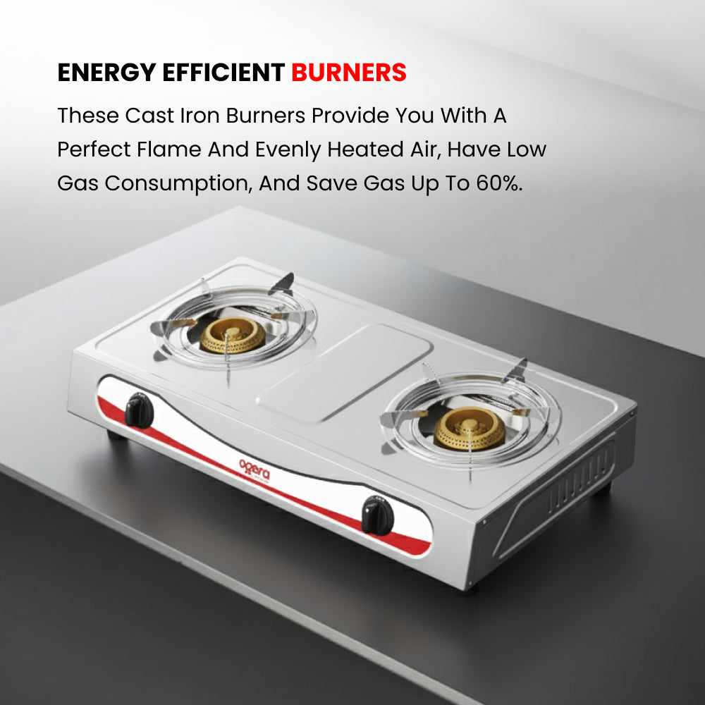 2 BURNER STAILNESS STEEL GAS STOVE