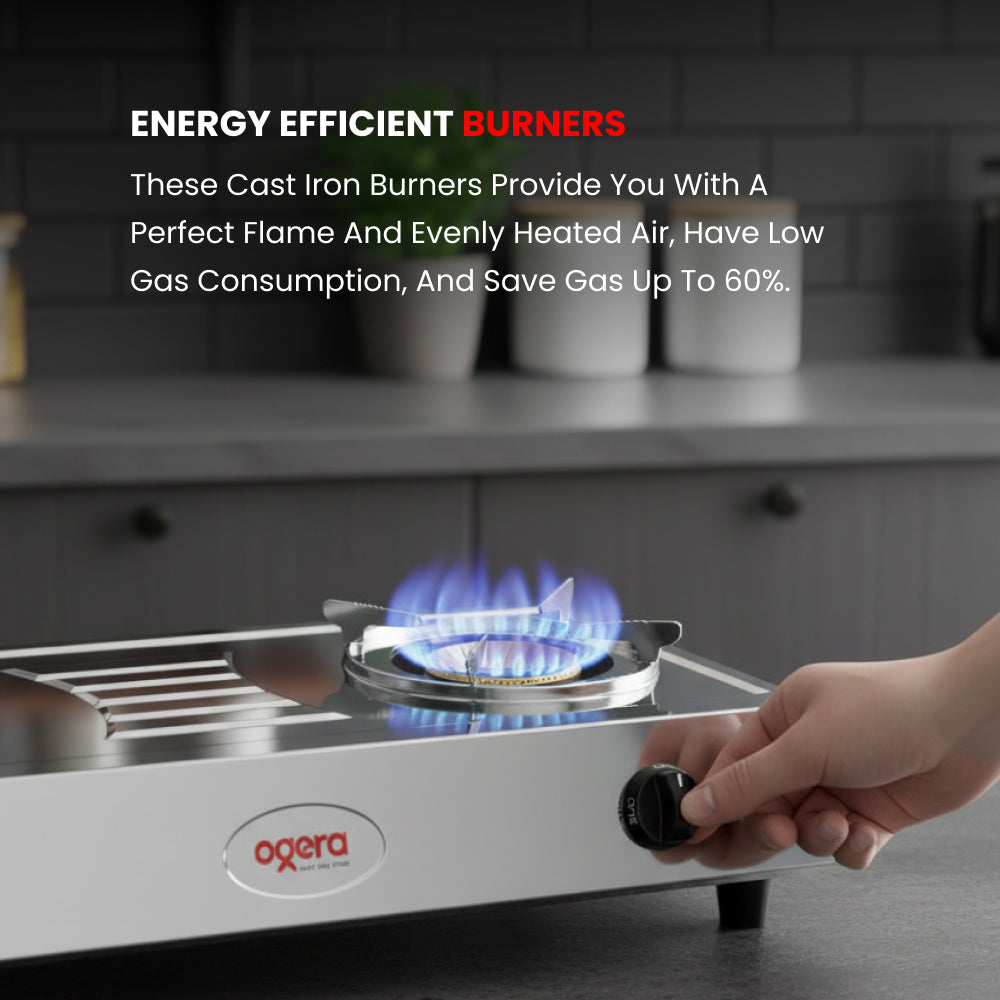 2 BURNER STAINLESS STEEL GAS STOVE