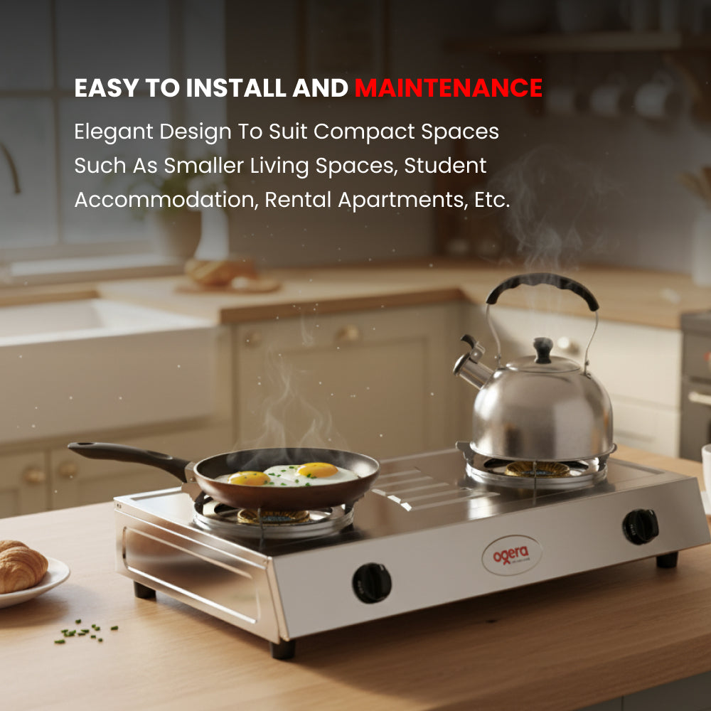 2 BURNER STAINLESS STEEL GAS STOVE