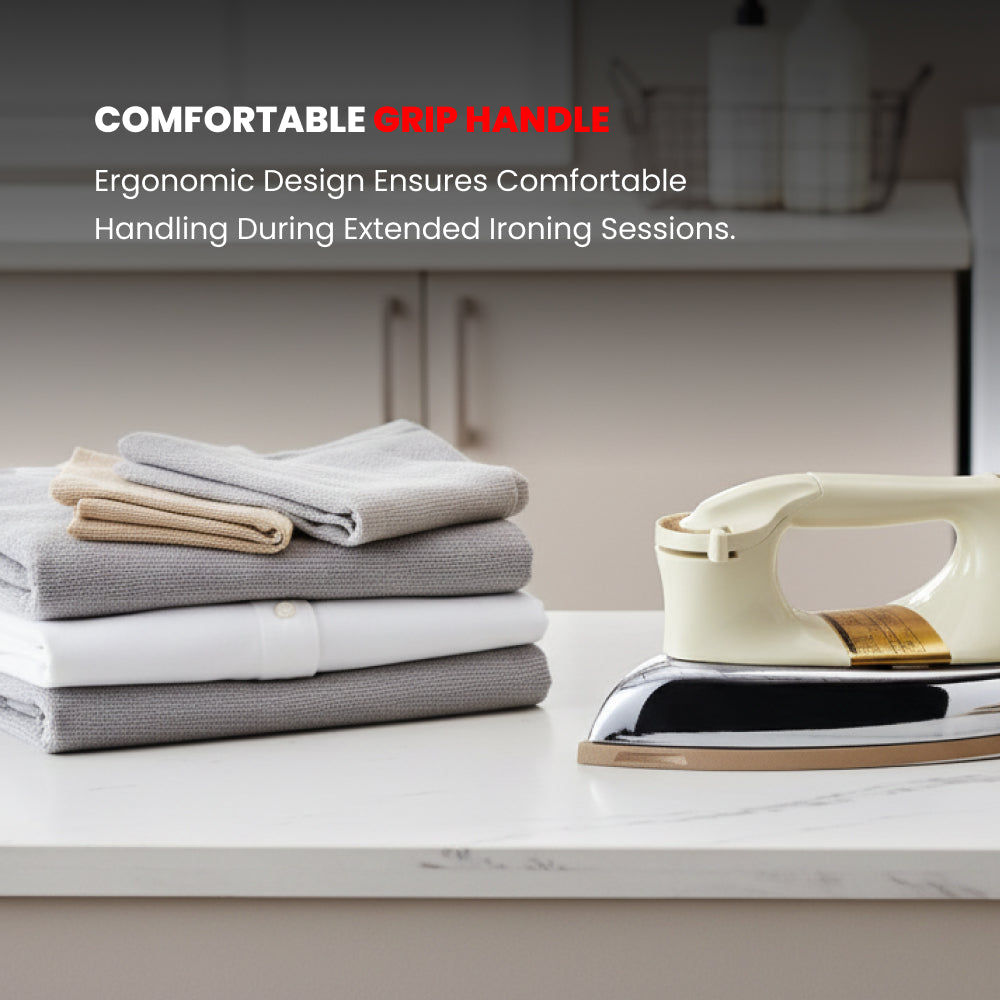 Ogera OG111DI Heavy Weight Dry Iron, 2.25kg, Non-Stick Soleplate, Adjustable Temperature Control, Durable Body, Powerful & Efficient Ironing for Home and Professional Use