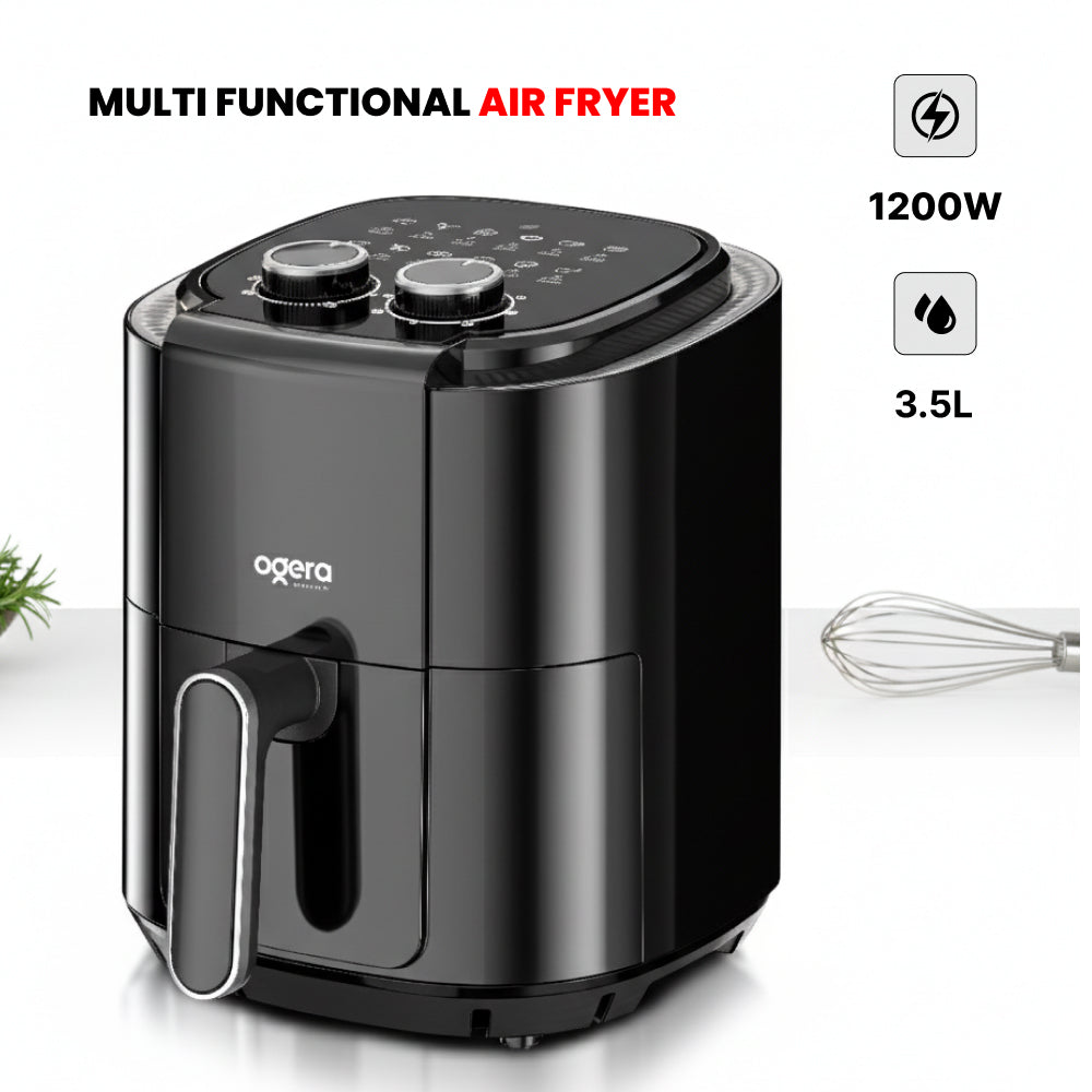 Ogera OG8500AF Multi-Functional Air Fryer, 3.5L Capacity, 1200W Rapid Hot Air Technology, Adjustable Temperature & Timer, Oil-Free Healthy Cooking Appliance for Home & Office