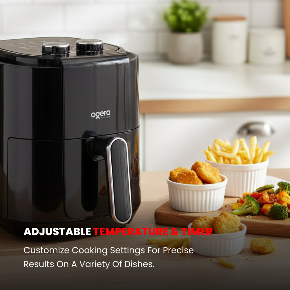 Ogera OG8500AF Multi-Functional Air Fryer, 3.5L Capacity, 1200W Rapid Hot Air Technology, Adjustable Temperature & Timer, Oil-Free Healthy Cooking Appliance for Home & Office