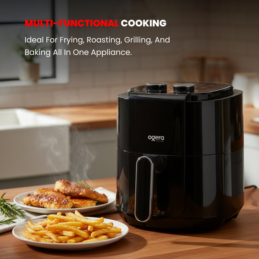 Ogera OG8500AF Multi-Functional Air Fryer, 3.5L Capacity, 1200W Rapid Hot Air Technology, Adjustable Temperature & Timer, Oil-Free Healthy Cooking Appliance for Home & Office