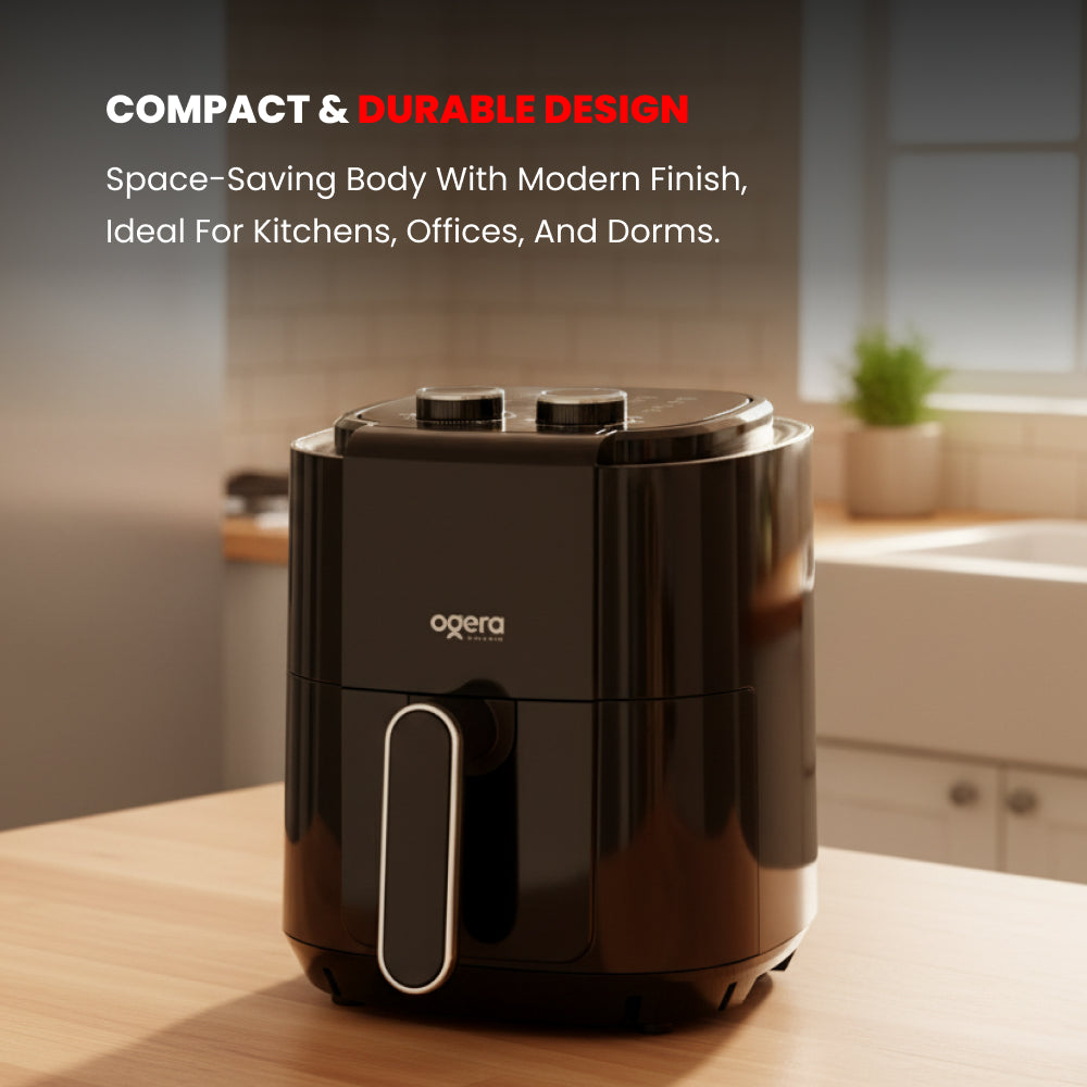 Ogera OG8500AF Multi-Functional Air Fryer, 3.5L Capacity, 1200W Rapid Hot Air Technology, Adjustable Temperature & Timer, Oil-Free Healthy Cooking Appliance for Home & Office