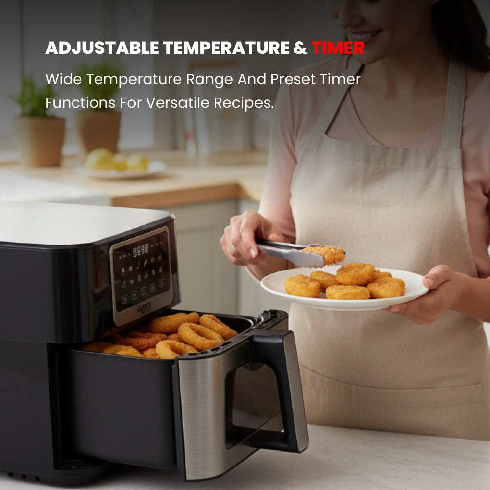 Ogera OG8503AF Digital Air Fryer, 7.6L XXL Capacity, 1700W Rapid Hot Air Technology, Touch Control with LED Display, Adjustable Temperature & Timer, Oil-Free Healthy Cooking for Large Families