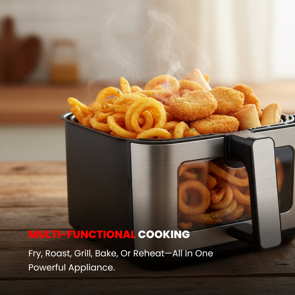 Ogera OG8503AF Digital Air Fryer, 7.6L XXL Capacity, 1700W Rapid Hot Air Technology, Touch Control with LED Display, Adjustable Temperature & Timer, Oil-Free Healthy Cooking for Large Families