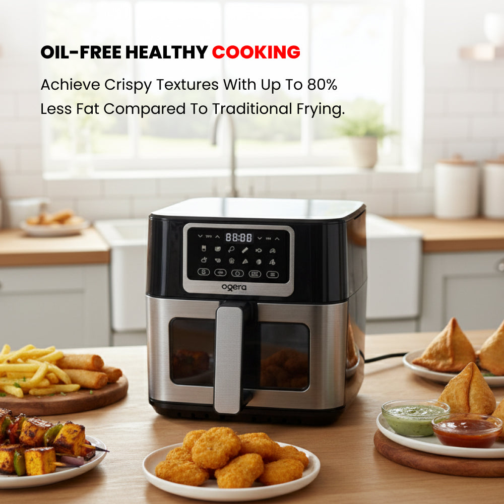 Ogera OG8503AF Digital Air Fryer, 7.6L XXL Capacity, 1700W Rapid Hot Air Technology, Touch Control with LED Display, Adjustable Temperature & Timer, Oil-Free Healthy Cooking for Large Families
