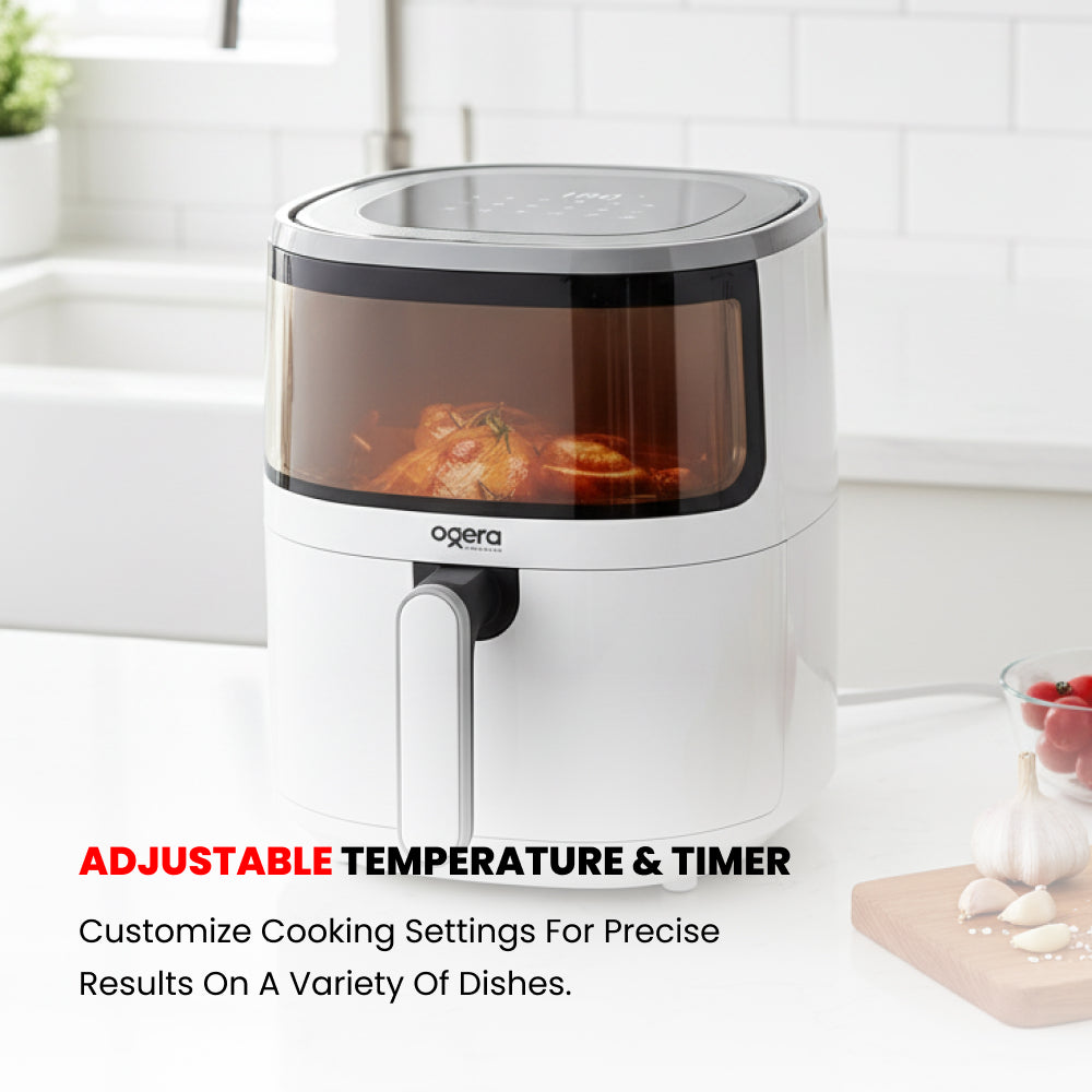 Ogera OG8501AF Digital Air Fryer, 5.0L Large Capacity, 1500W Rapid Hot Air Technology, Touch Control with LED Display, Adjustable Temperature & Timer, Oil-Free Healthy Cooking
