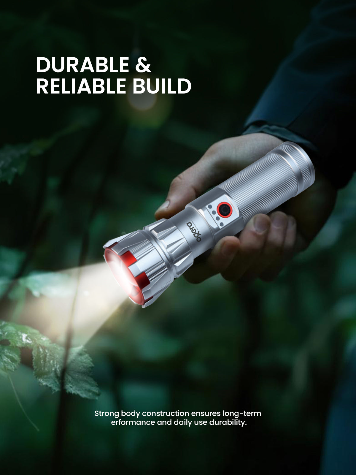 Ogera OG1000SL Rechargeable LED Flashlight, 1D Compact Torch with Bright LED Beam, Long Battery Life, Durable & Portable Handheld Light for Home, Outdoor & Emergency Use