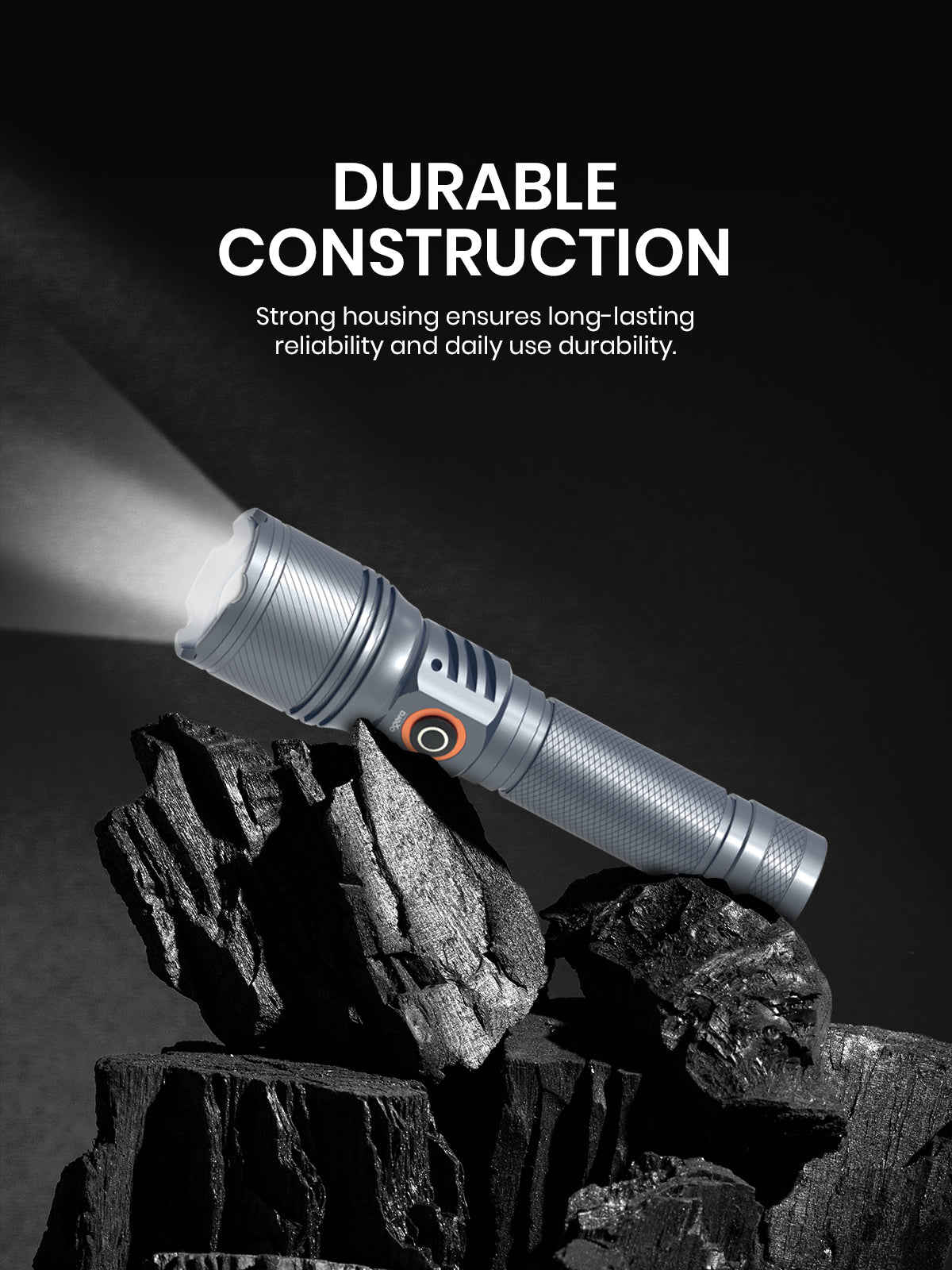 Ogera OG1006SL Rechargeable LED Flashlight, 2AA Compact Torch with Bright LED Light, Long Battery Life, Durable & Portable Handheld Torch for Home, Outdoor & Emergency Use