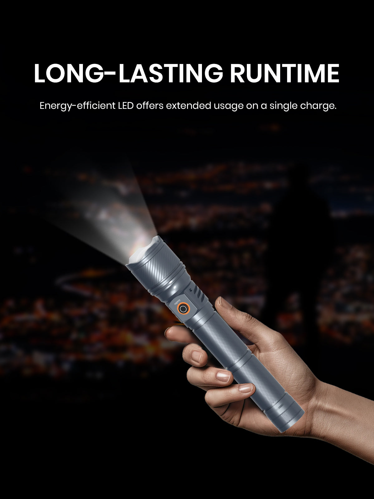 Ogera OG1007SL Rechargeable LED Flashlight, 2SC Heavy-Duty Torch with Bright LED Beam, Long Battery Life, Durable & Portable Handheld Light for Home, Outdoor & Emergency Use