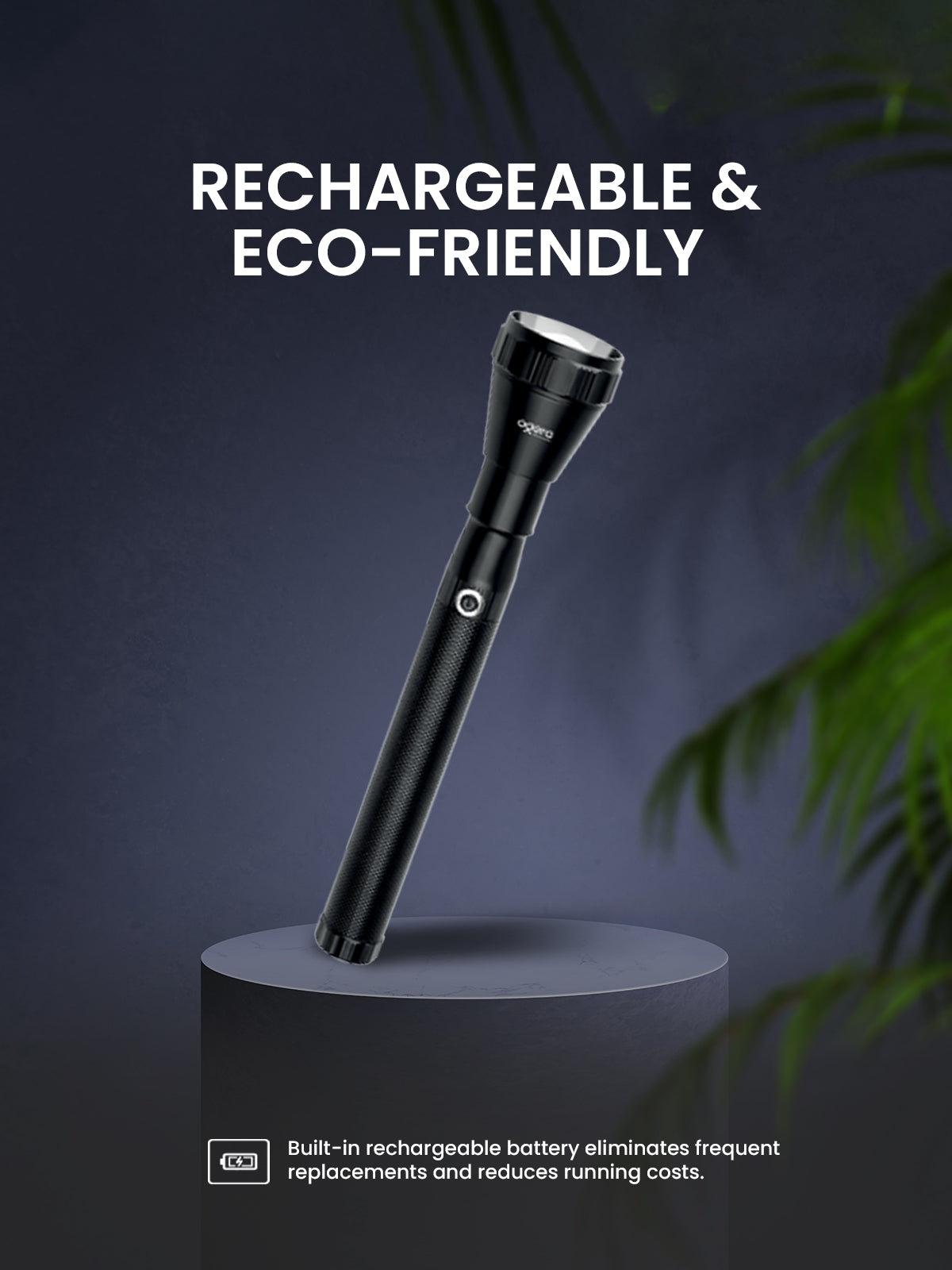 Ogera OG1009SL Rechargeable LED Flashlight, 2SC Heavy-Duty Torch, High-Brightness Beam with Long Battery Life, Rugged & Portable Handheld Light for Home, Outdoor & Emergency Use