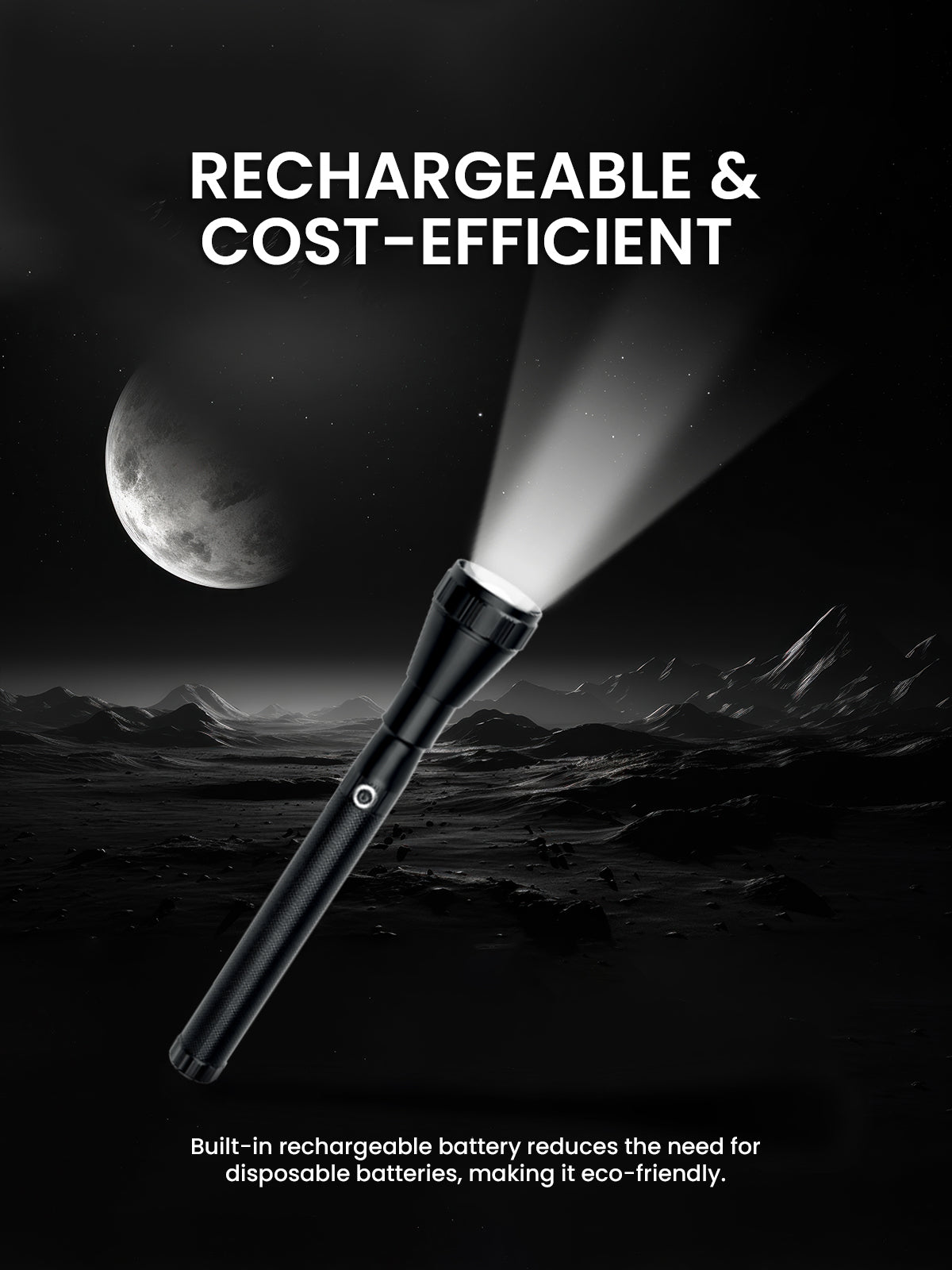 Ogera OG1010SL Rechargeable LED Flashlight, 3SC Ultra-Bright Torch with Heavy-Duty Design, Long Battery Life, Rugged & Portable Handheld Light for Home, Outdoor & Emergency Use