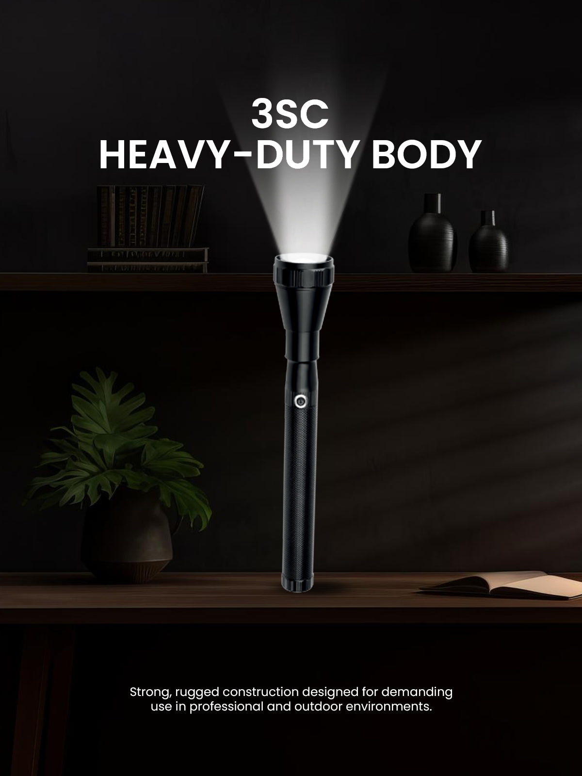 Ogera OG1010SL Rechargeable LED Flashlight, 3SC Ultra-Bright Torch with Heavy-Duty Design, Long Battery Life, Rugged & Portable Handheld Light for Home, Outdoor & Emergency Use