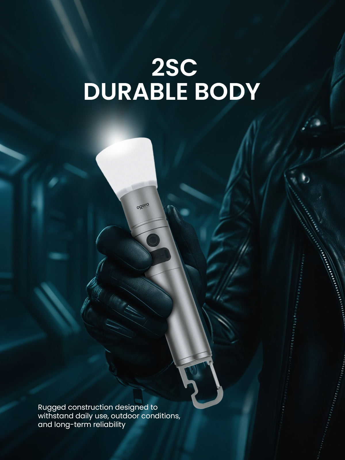 Ogera OG1012SL Rechargeable LED Flashlight, 2SC High-Brightness Torch, Long-Lasting Battery, Heavy-Duty & Portable Handheld Light for Home, Outdoor & Emergency Use