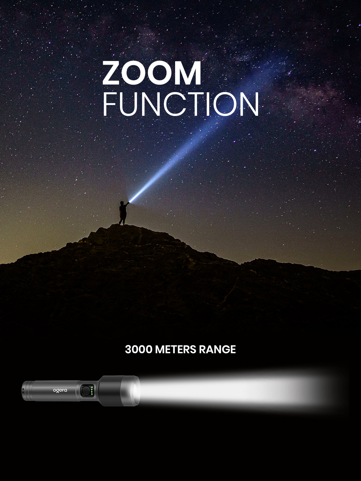 OGERA RECHARGEABLE LED FLASHLIGHT 1Sc