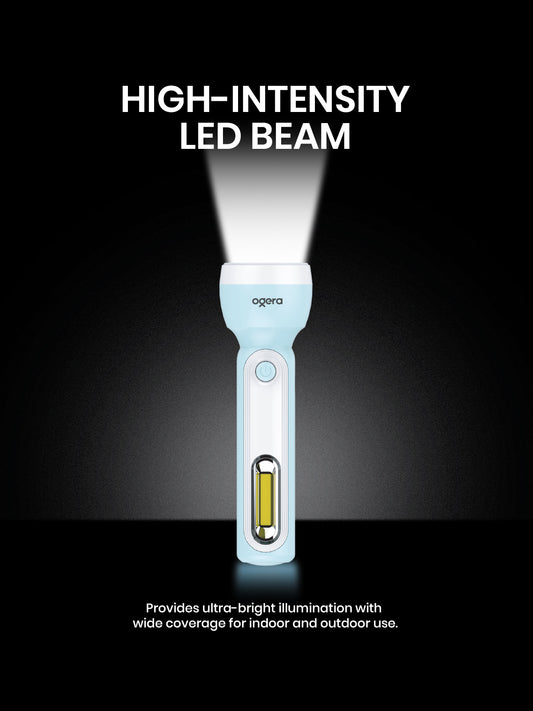 Ogera OG1153PSL LED Lithium Battery Flashlight, High-Brightness Rechargeable Torch with Long-Lasting Lithium Battery, Durable & Portable for Home, Outdoor & Emergency Use