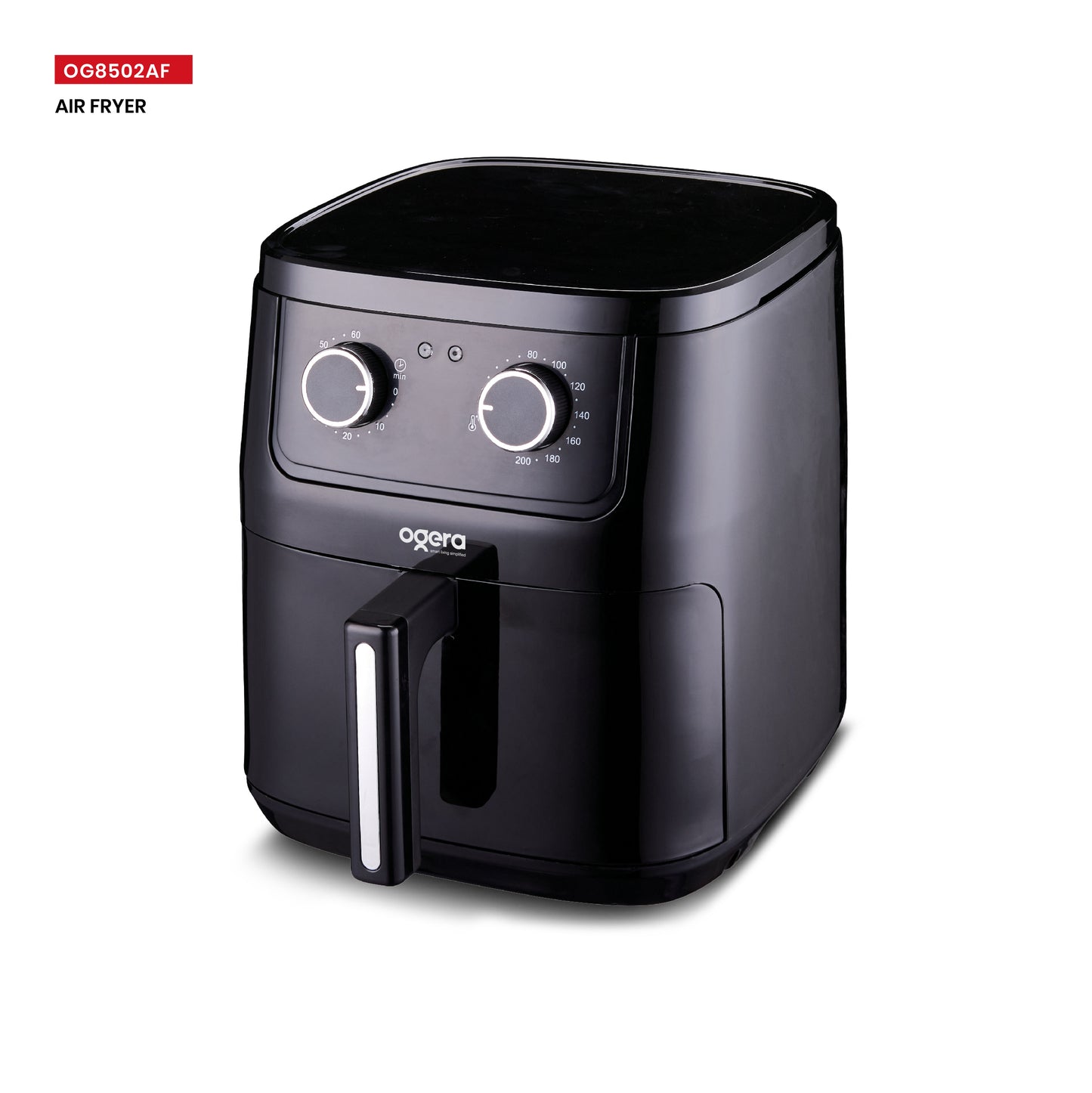 Ogera OG8502AF Multi-Functional Air Fryer, 6.5L XL Capacity, 1600W Rapid Hot Air Technology, Adjustable Temperature & Timer, Oil-Free Healthy Cooking Appliance for Large Families