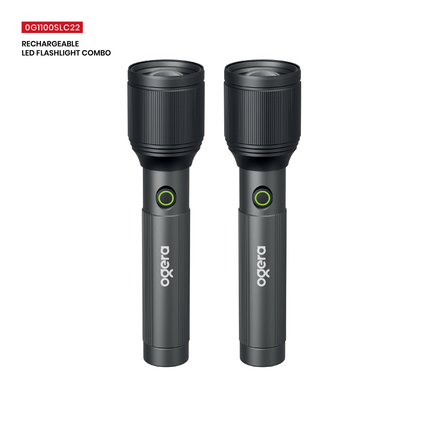 OGERA RECHARGEABLE LED FLASHLIGHT COMBO-2Scx2-OG1100SLC22
