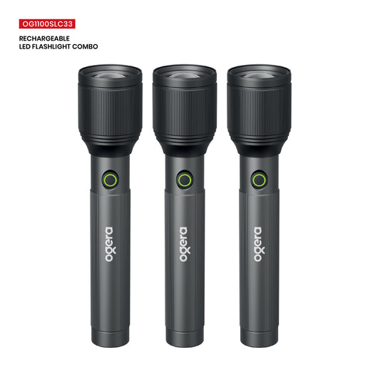 OGERA RECHARGEABLE LED FLASHLIGHT COMBO-3Sc x3 - OG1100SLC33