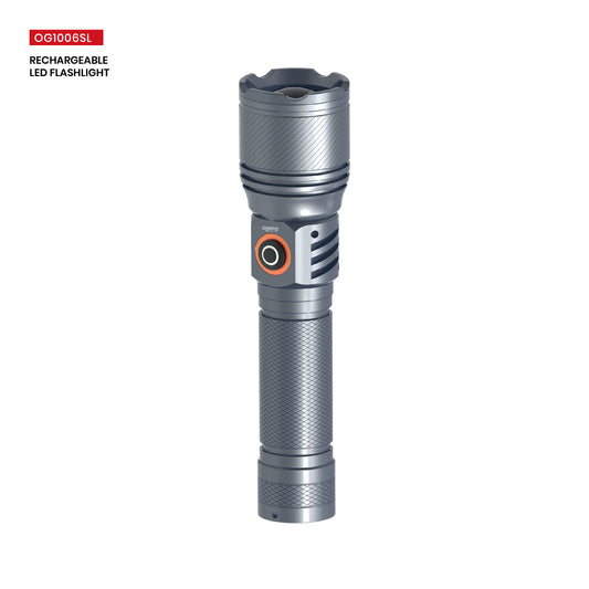 Ogera OG1006SL Rechargeable LED Flashlight, 2AA Compact Torch with Bright LED Light, Long Battery Life, Durable & Portable Handheld Torch for Home, Outdoor & Emergency Use