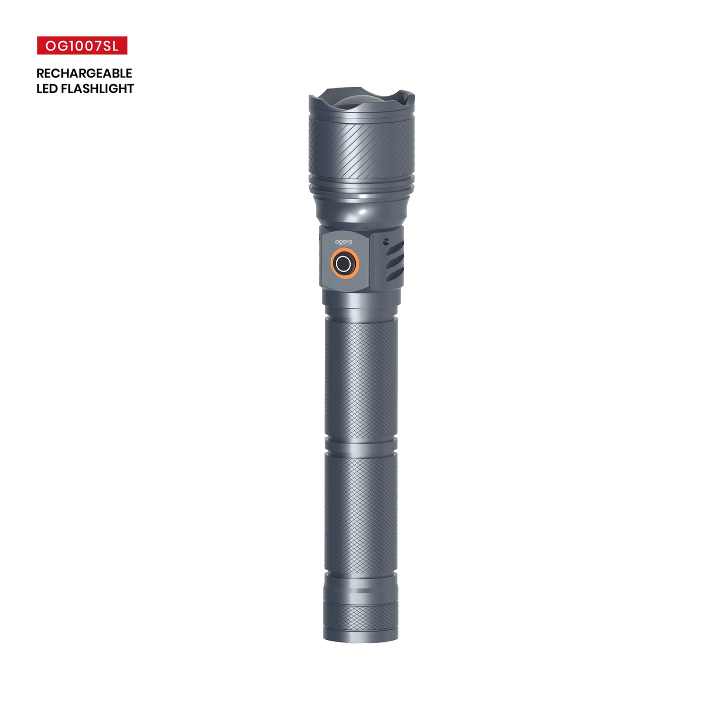 Ogera OG1007SL Rechargeable LED Flashlight, 2SC Heavy-Duty Torch with Bright LED Beam, Long Battery Life, Durable & Portable Handheld Light for Home, Outdoor & Emergency Use