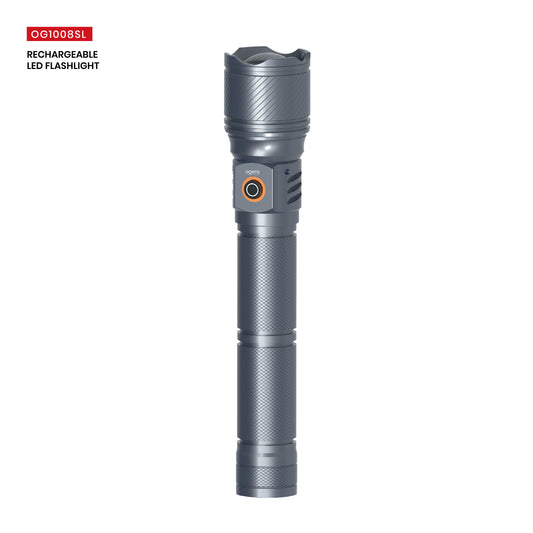 Ogera OG1008SL Rechargeable LED Flashlight, 3SC Ultra-Bright Heavy-Duty Torch, Long Battery Life, Rugged & Portable Handheld Light for Home, Outdoor & Emergency Use
