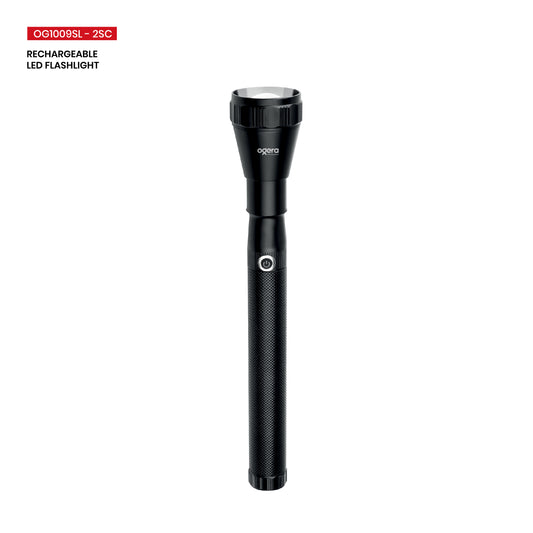 Ogera OG1009SL Rechargeable LED Flashlight, 2SC Heavy-Duty Torch, High-Brightness Beam with Long Battery Life, Rugged & Portable Handheld Light for Home, Outdoor & Emergency Use