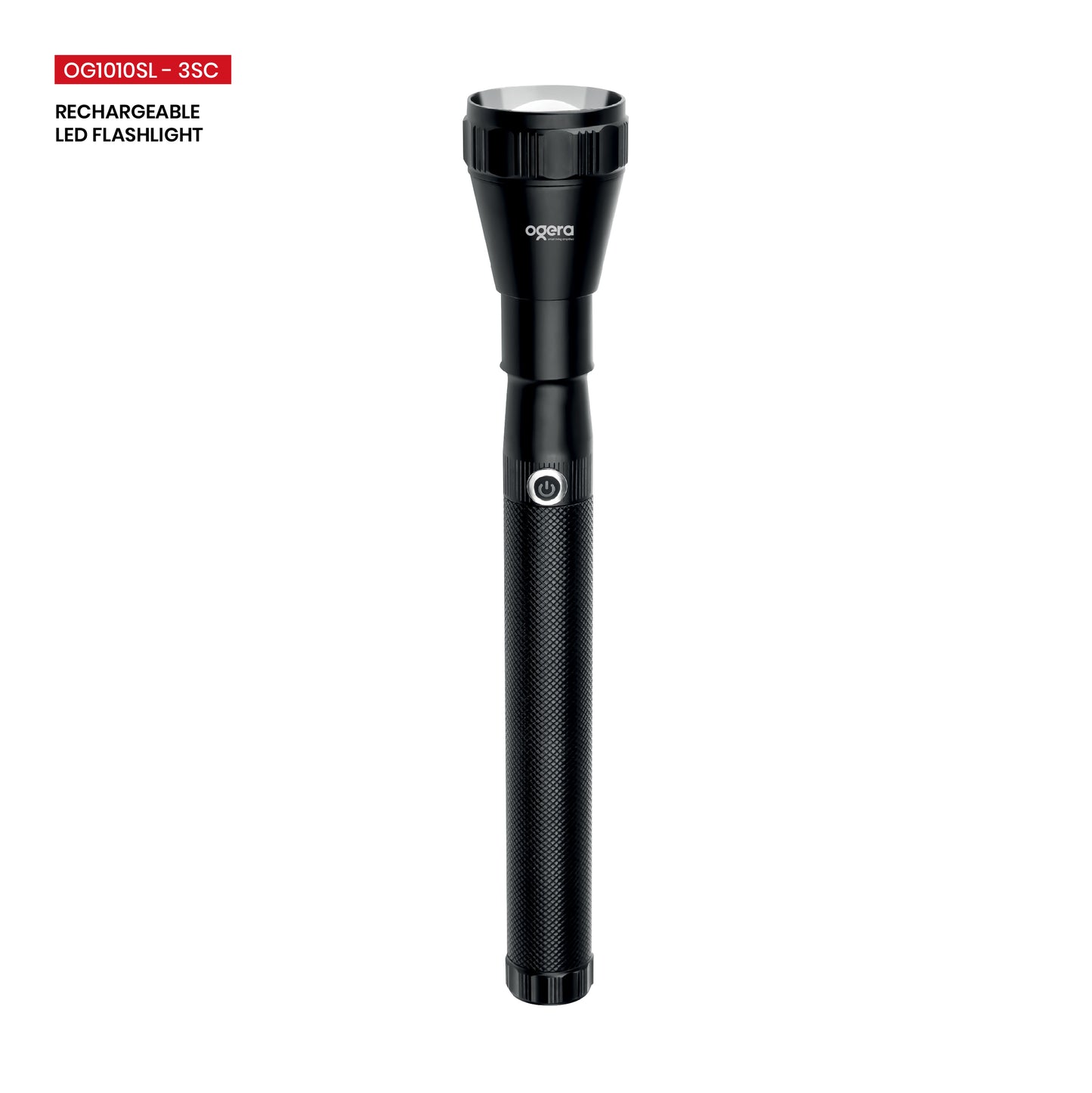 Ogera OG1010SL Rechargeable LED Flashlight, 3SC Ultra-Bright Torch with Heavy-Duty Design, Long Battery Life, Rugged & Portable Handheld Light for Home, Outdoor & Emergency Use