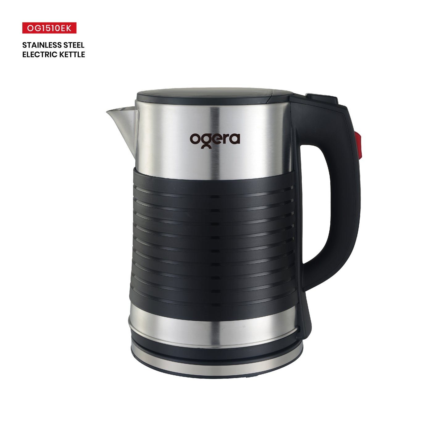 Ogera OG1510EK Stainless Steel Electric Kettle, 2.5L Extra-Large Capacity, 1800W Fast Boil, Auto Shut-Off & Boil-Dry Protection, Cool-Touch Handle, Durable & Portable Kettle for Home & Office