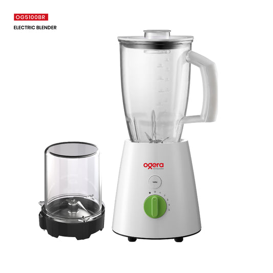 Ogera OG5100BR Electric Blender 2-in-1, 650W Powerful Motor, Multi-Purpose Blending & Grinding, 2 Jars with Stainless Steel Blades, Overload Protection