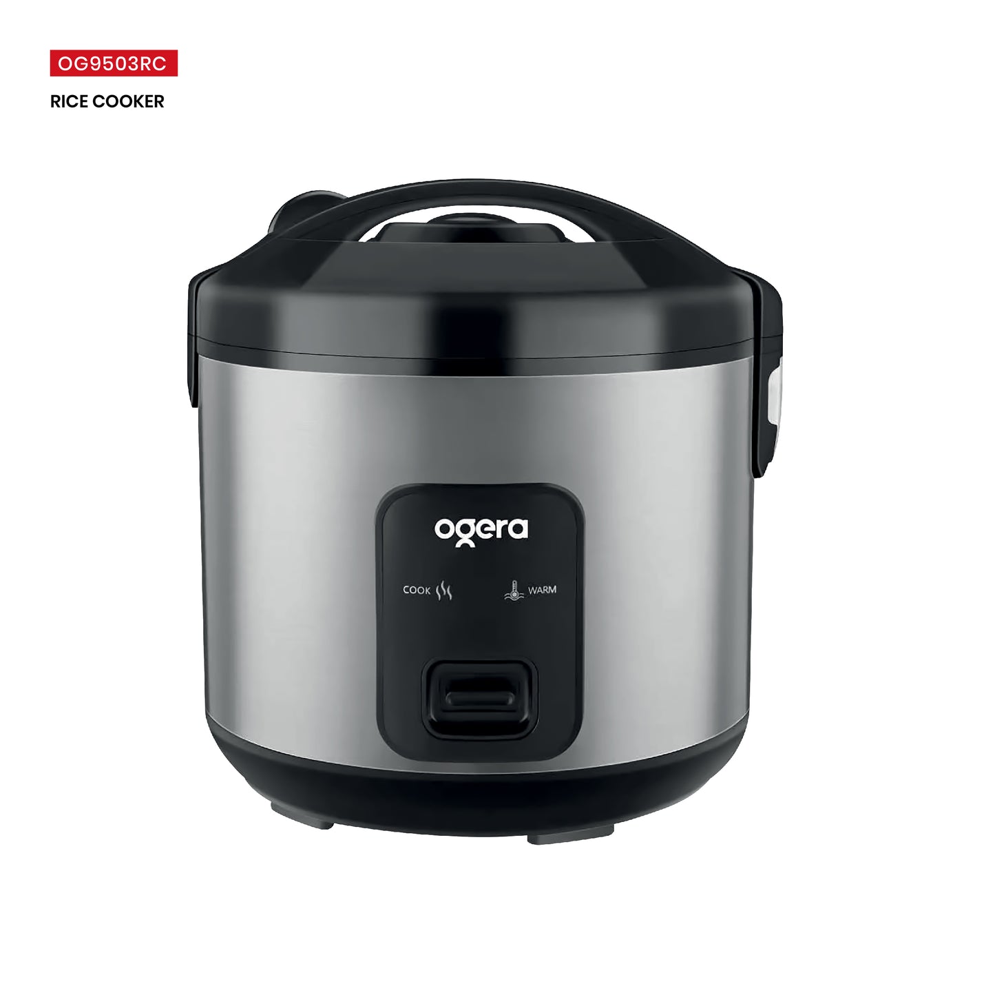 Ogera OG9503RC Rice Cooker, 1.8L Family Size Capacity, Non-Stick Inner Pot, Keep Warm Function, One-Touch Operation, Portable & Durable Multi-Purpose Cooker for Home & Office