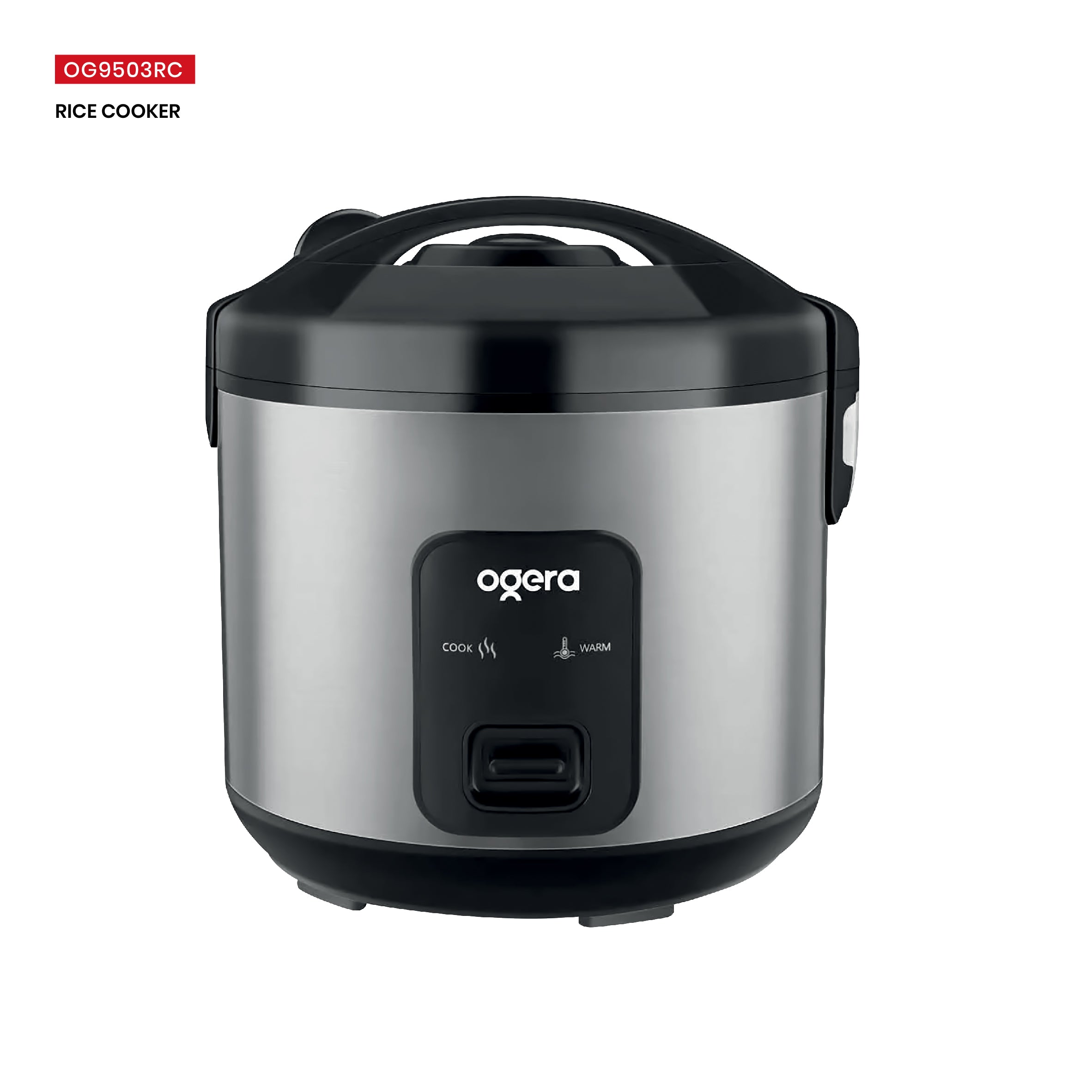 Ogera OG9503RC Rice Cooker, 1.8L Family Size Capacity, Non-Stick Inner Pot, Keep Warm Function, One-Touch Operation, Portable & Durable Multi-Purpose Cooker for Home & Office
