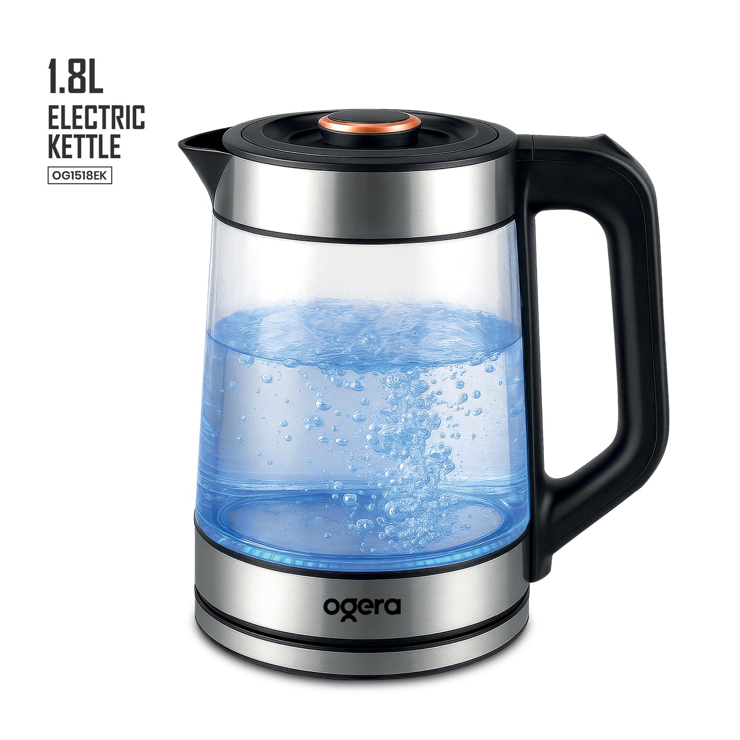 OGERA GLASS BODY ELECTRIC KETTLE - OG1518EK